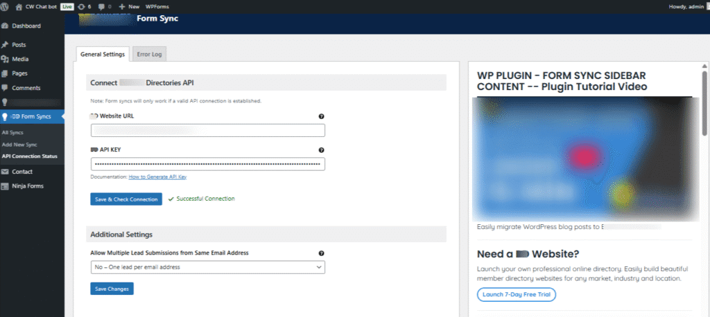 Automating Form Submissions to a Client’s Directory via API Integration(API Connection Status ) - ColorWhistle