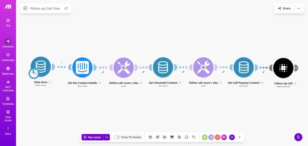 Creditor Outreach Automation System - AI Adapted Solution (Follow-up-Call-Flow) - ColorWhistle