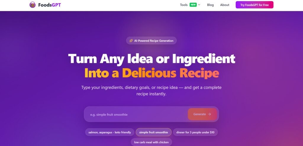 AI Chatbot Examples for Chefs and Recipe Businesses Websites to Explore Below (FoodsGPT) - ColorWhistle