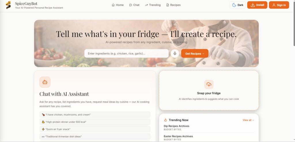 AI Chatbot Examples for Chefs and Recipe Businesses Websites to Explore Below (SpiceGuyBot) - ColorWhistle