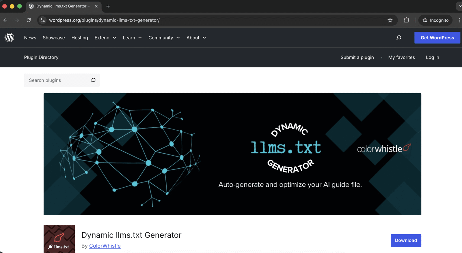 Dynamic llms.txt Generator – WordPress Plugin Case Study – ColorWhistle